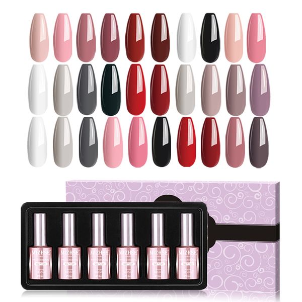 

nail gel mizhse 18ml uv polish 6pcs/set varnish vernis all for nails and manicure set gellak nagels, Red;pink