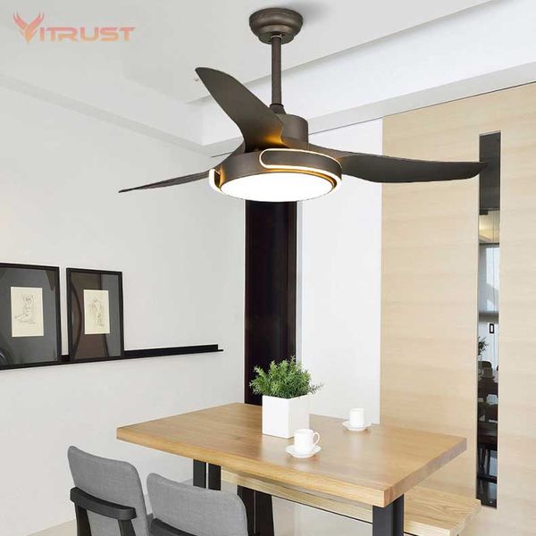

electric fans nordic variable-frequency ceiling fan lamp with remote control minimalist household pendant light for bedroom