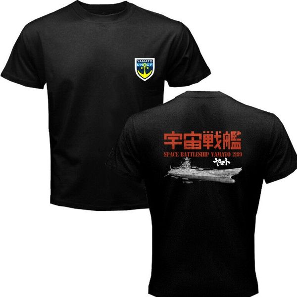 

japanese space battleship yamato star blazers classic anime black t shirt 2 side