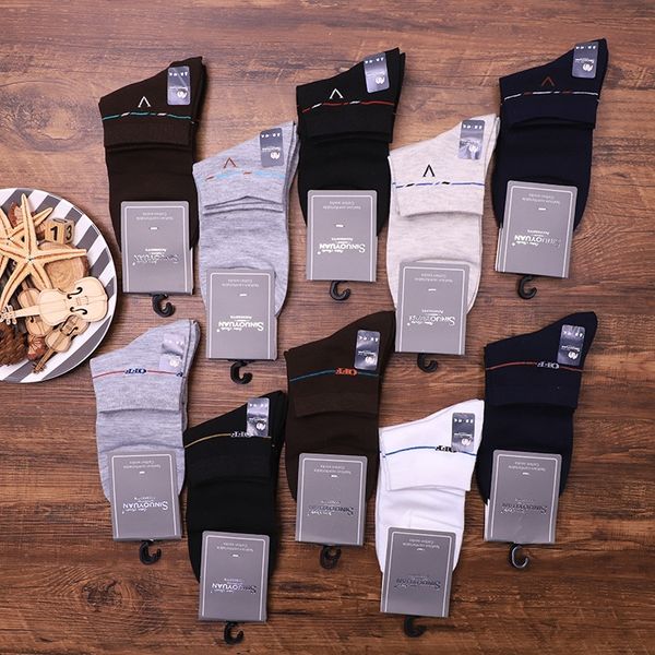 

men's autumn winter new small mid-length striped color matching various simple all-match socks and socksstockings and socksmen's s, Black