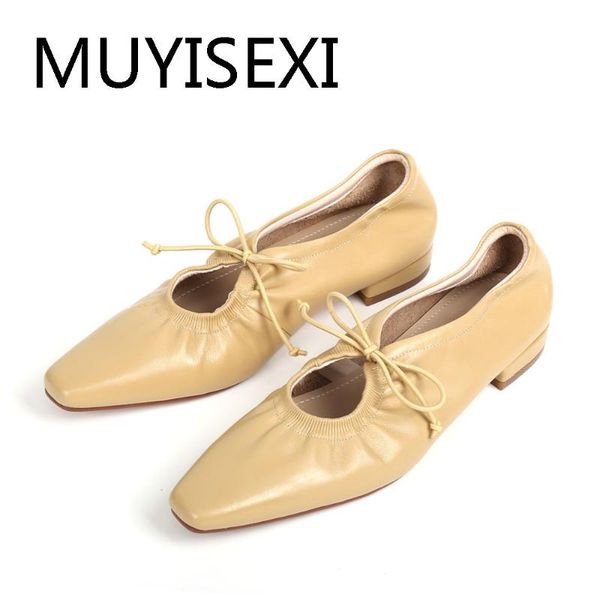 

flat shoes women lace-up hollowing out designer brand shoes genuine leather spring apricot black white thn13 muyisexi
