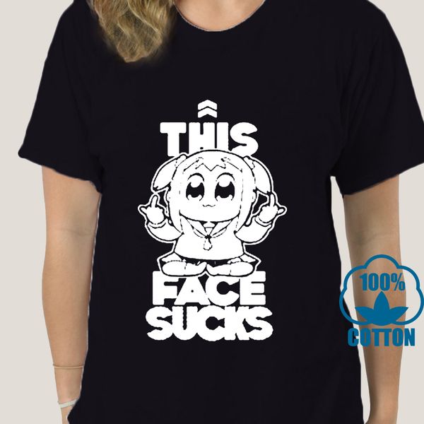 

1944a pop team epic sucks t-shirt black xl size costume cosplay popuko anime japan cartoon t shirt men new tshirt