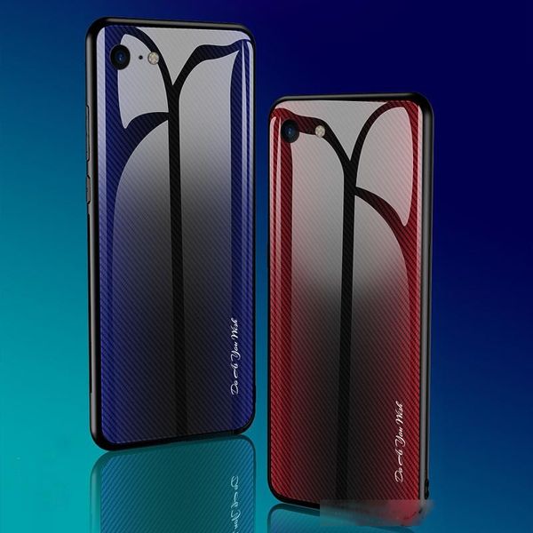 

shockproof gradient color protective phone case for iphone 11 pro xs 8 6s plus tempered glass cover case soft silicone edge