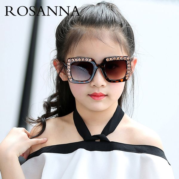 

sunglasses rosanna oversized square with drill for boys girls sun glasses uv400 children male, White;black