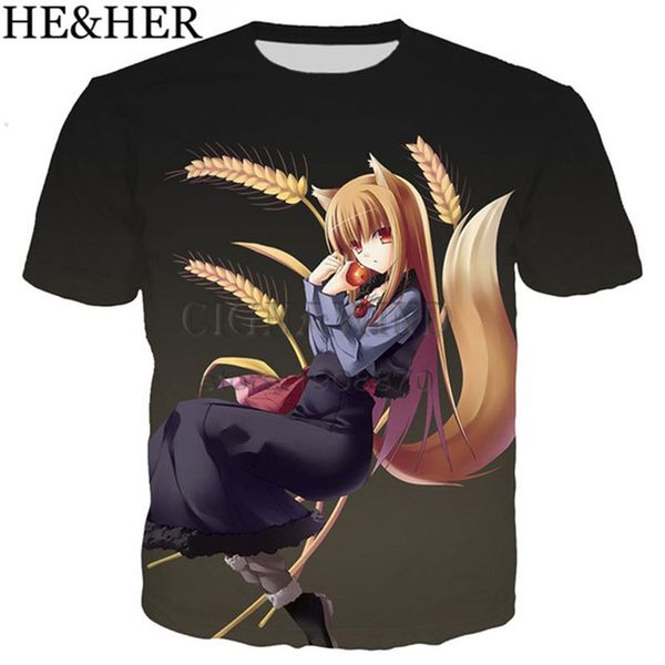 

new anime spice and wolf cute girl favorite 3d print shirts comics hentai comics men clothing