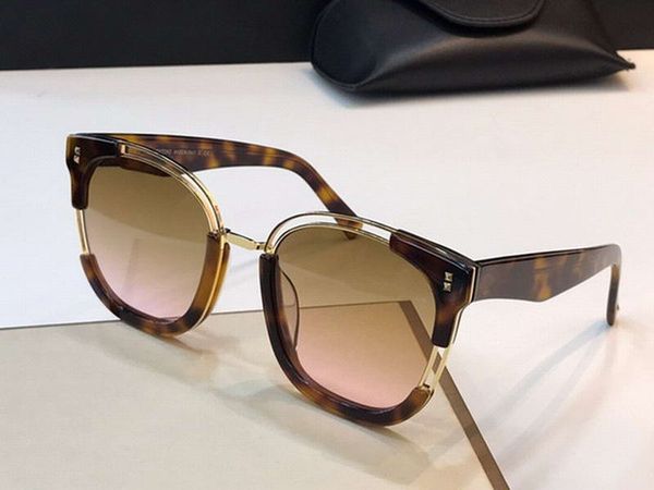 

gold havana brown shaded square sunglasses 4042 studs women fashion sunglasses uv400 protection eyewear with box, White;black