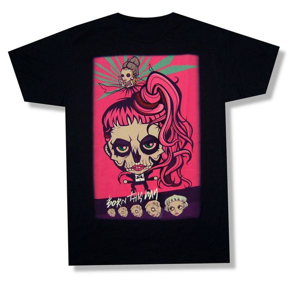 

lady gaga born cartoon black t shirt 2013 tour born this way ball new plus size tee shirt