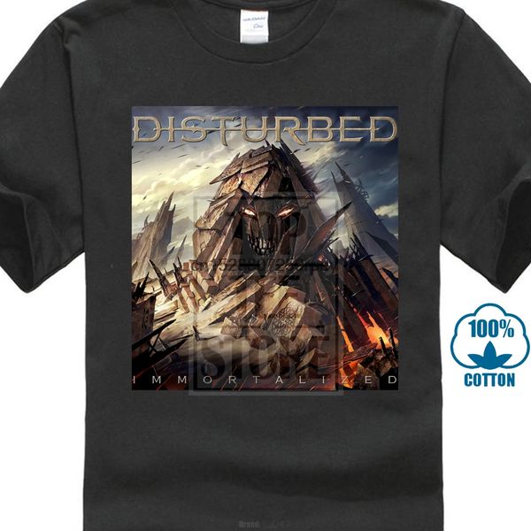 

disturbed увековечены mens черный хлопок топ футболка tee