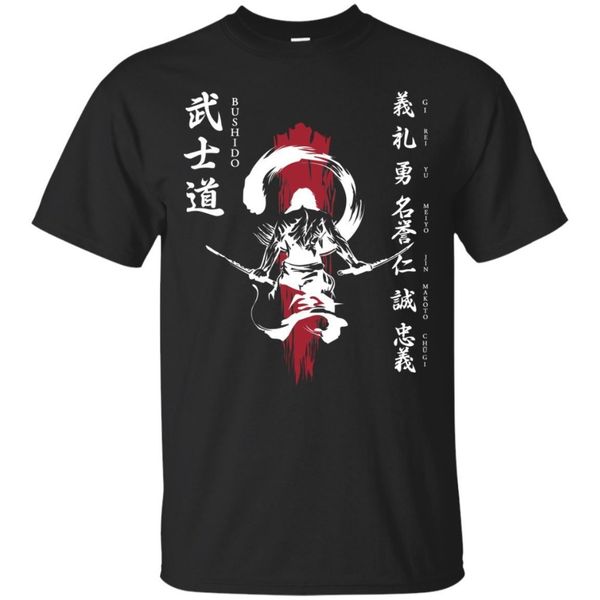 

fan samurai warrior japanese the seven virtues of bushido 2020 new short sleeve men fashion men round neck cotton t-shirt