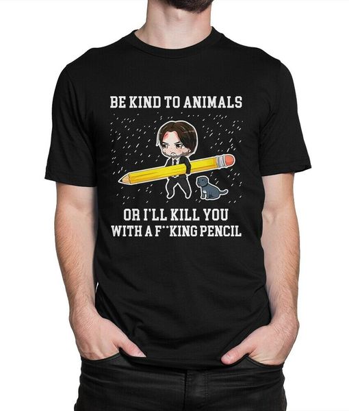 

киану ривз be kind to animals t-shirt, весёлый карандаш мужские женские tee