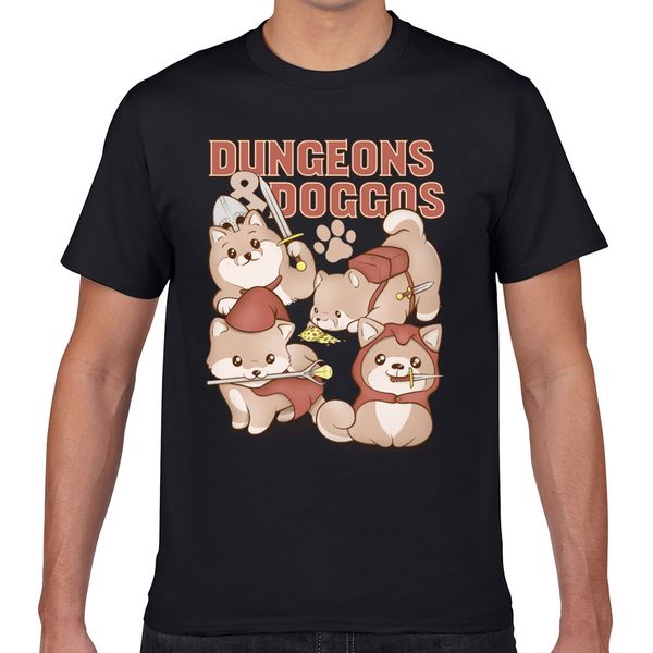 

t shirt men dungeons doggos dnd d d harajuku geek short male tshirt xxxl