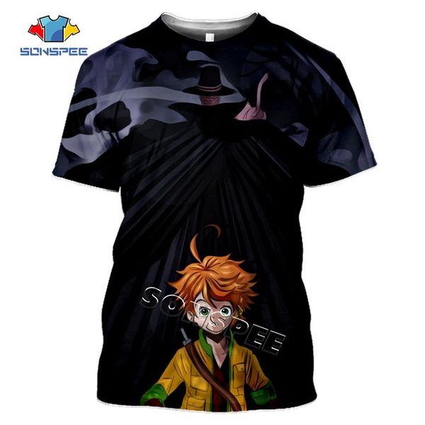 

the promised neverland anime summer men 3d print shirts anime horror horror men clothing