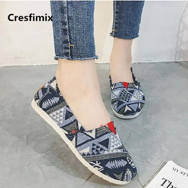 

cresfimix zapatos de mujer women casual spring & summer slip on flat shoes lady cute comfortable cloth flats dance shoes a2013, Black