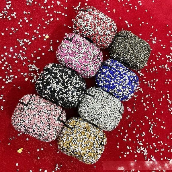 

luxury hybrid bling shiny full diamond decorative case for apple airpods 3 pro case wireless bluetooth earphone protective cover bag