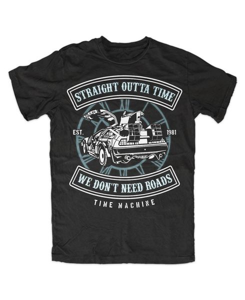 

t-shirt novelty cartoon t shirt straight outta time glow t-shirt delorean,back to the future,mc fly,doc brown,tv movie shirt