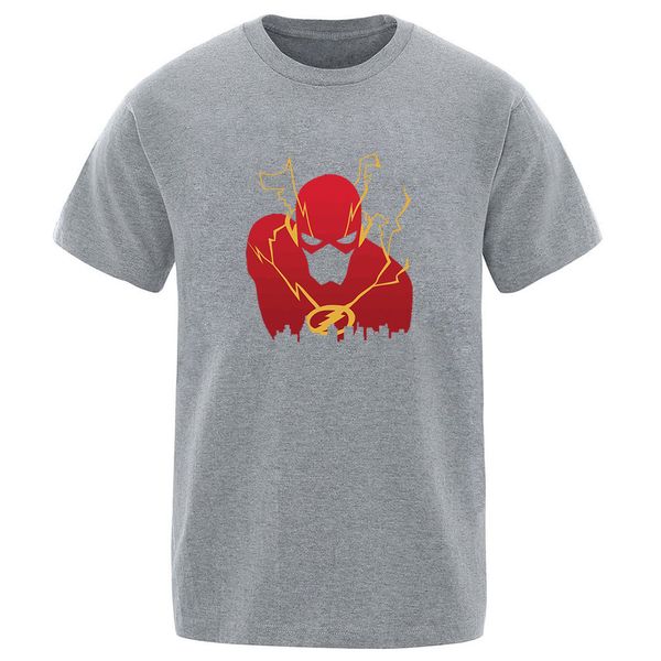 

the flash super hero mens solid color t-shirts short sleeve 2020 summer new fashion printed hip hop funny handsome tee shirt