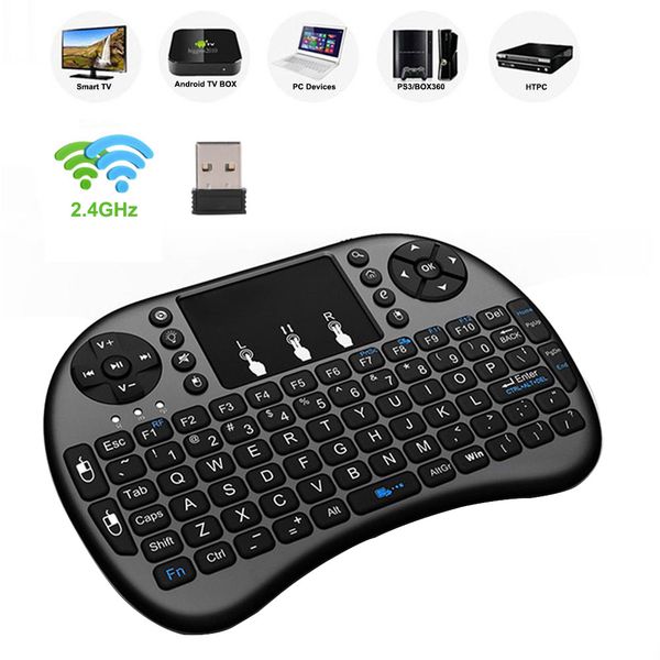 

i8 russian english version 2.4ghz wireless keyboard air mouse with touchpad handheld work with android tv box mini pc 18