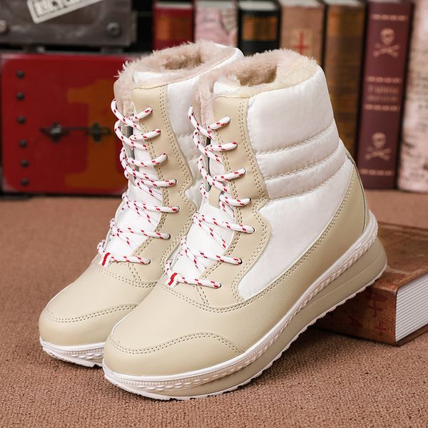 

new fashion warm women snow boots nylon butterfly knot thick heels shoes for women basic party shoes thicken botas mujer, Black