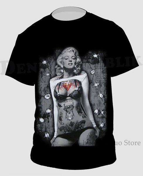 

marilyn monroe diamonds искусство татуировки black tee новая мужская футболка вечно 100% хлопка мужчины майка женщин топы тройник