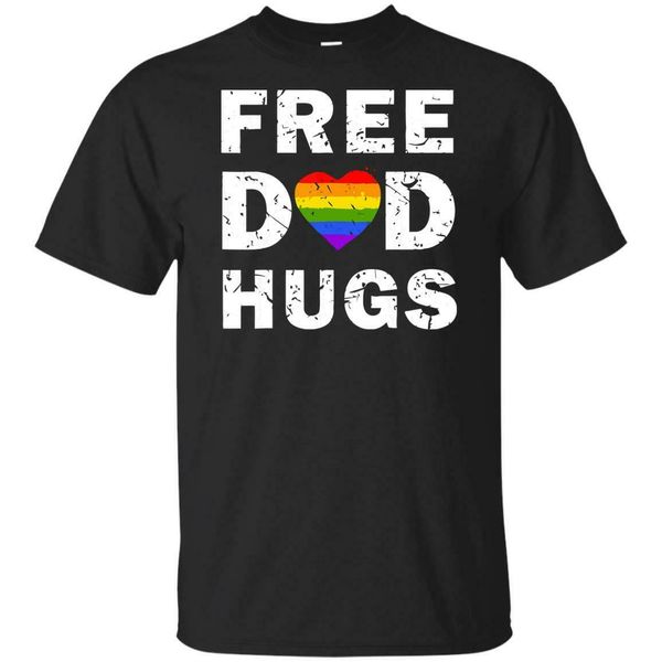 

mens dad hugs gay shirt lgbt pride month gifts black t-shirt size m-3xl