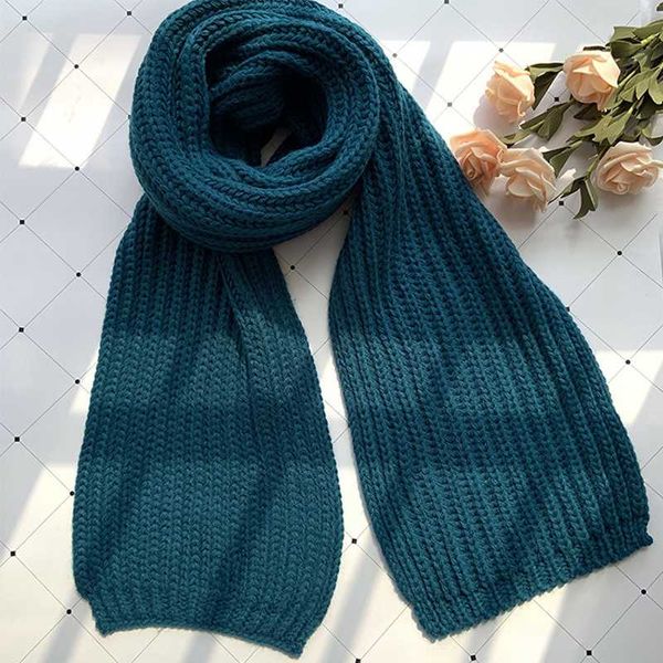 

knitted winter scarf thicken warm korean style women pure color simple beach outing skiing bicycle all-match accessories shawls, Blue;gray