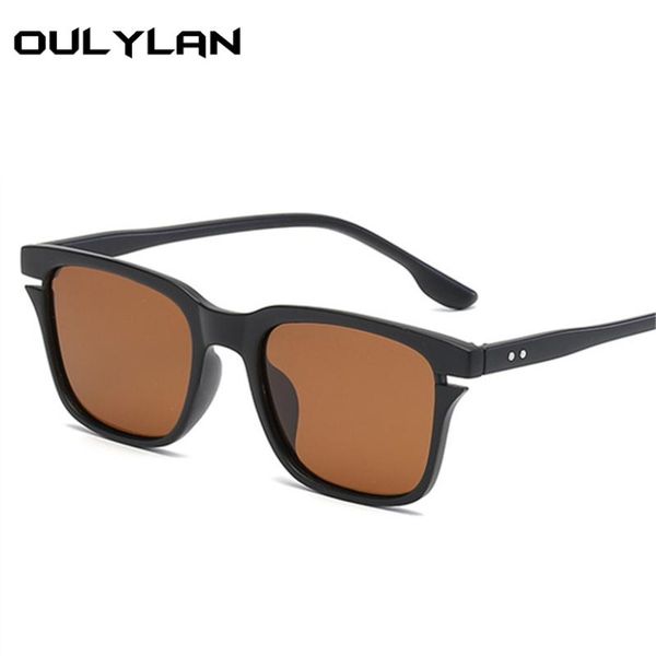 

oulylan men polarized sunglasses women vintage rectangle sun glasses goggles anti-uv safe driving driver sunglass trendy eyewear, White;black