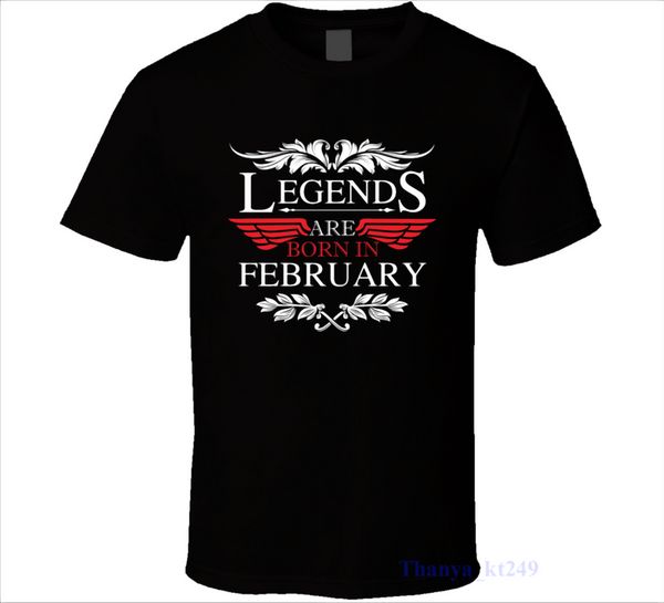 

2019 letter print short sleeve t shirt men legends are born in february t shirt tee birthday gift t shirt design