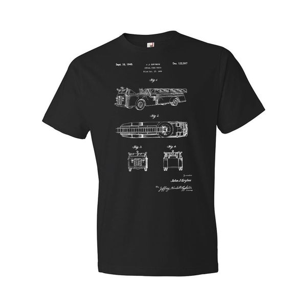 

t shirts fashion 2020 aerial fire truck t-shirt fire truck shirt fireman shirt fire fighter shirt gift crew neck men