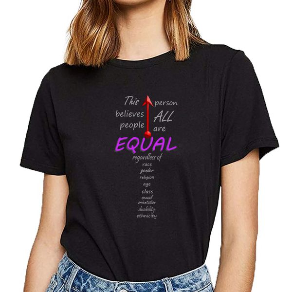

t shirt women equal kawaii inscriptions cotton female tshirt