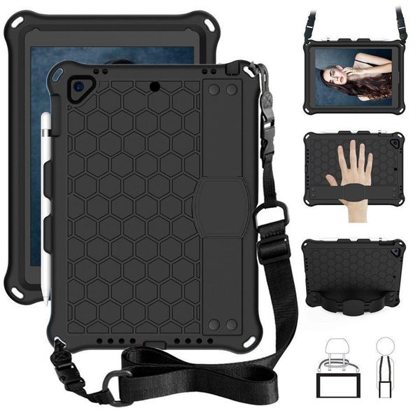 

tablet case for ipad 10.2 inch 2019 7th gen ipad mini shoulder strap cover shockproof heavy rugged duty hand strap stand ipad pro 11 case