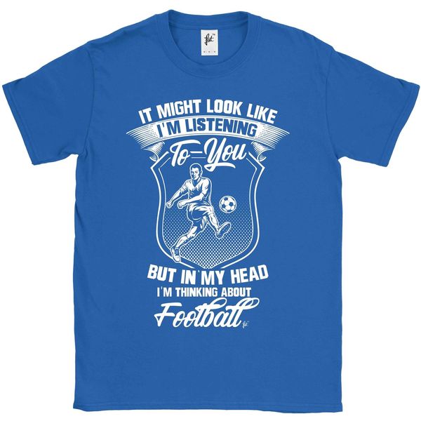 

2019 fashion look like listening but i'm thinking about footballer mens t-shirt tee shirt