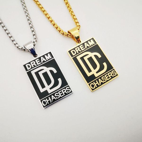 

2020 new stainless steel mini dream chaser pendant necklace women men dream chaser dog tag necklace fashion jewelry, Silver
