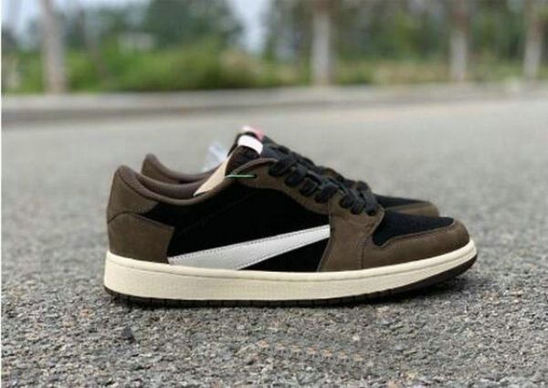 

travis scott x 1 low og sp ts 1s brown black basketball shoes sports sneakers us5.5-us12, White;red