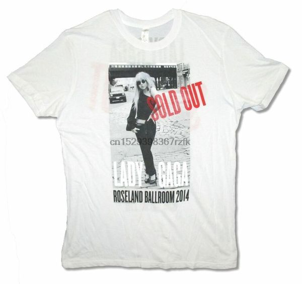 

lady gaga продано роузлэнд пружине шоу для взрослых white t shirt new (1
