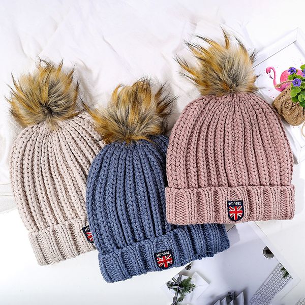 

beanie/skull caps fun prouder autumn and winter warm cold knitted hat, japanese korean fashion crimp hat hats for women bonnet, Blue;gray