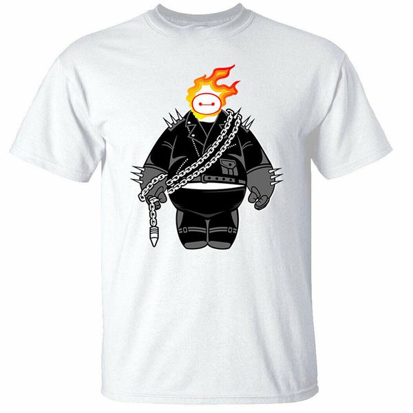 

big ghost t-shirt hero mens death rider racer biker six twhite custom special print tee shirt