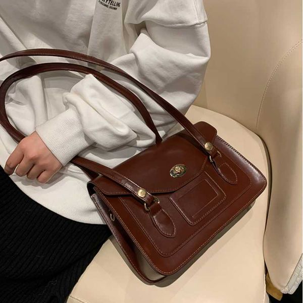 

female pu leather for women 2020 retro shoulder bag simple crossbody bag tote