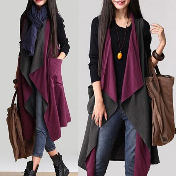 

2020 fashion women's vest elegant pocket coat sleeveless vests jacket outwear casual brand streetwear chaleco mujer lw460, Black;white