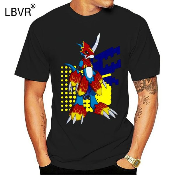 

limited flamedramon digimon 2 anime mens black t-shirt size s-5xlnew fashion t shirts
