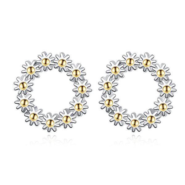 

925 sterling silver sun king серег для женщин повседневный стиль девушки earings личность ювелирные изделия, Golden;silver
