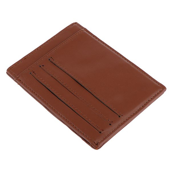 

mens slim rfid blocking leather card holder front, Red;black