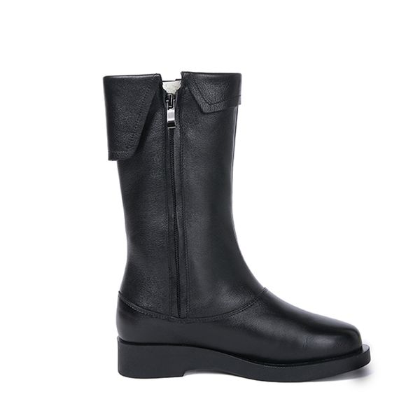 

boots high women 2021 winter genuine leather fashion female riding ladies mujer footwear, Black