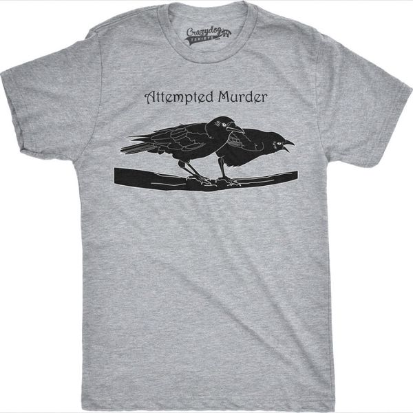 

покушение на убийство тенниску смешной crow flock птица пун новизна graphic tee 2019 новая мода brand tops мужчины мужчины дизайн футболки