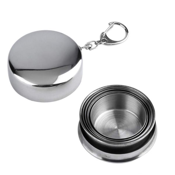 

stainless steel portable outdoor travel camping folding foldable collapsible cup 75ml ing