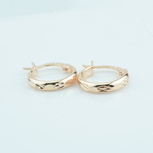 

fj women female without stone 585 rose gold color hoop earrings small carve earrings wholesale retails jewelry, Golden;silver
