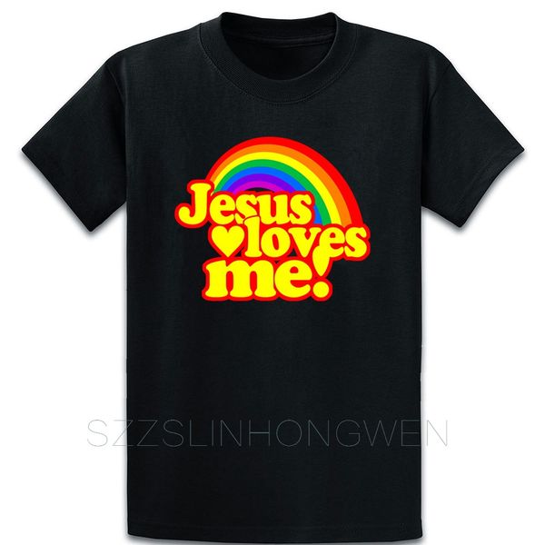 

jesus loves me gay lgbt love t shirt interesting spring autumn customized cotton unique over size s-5xl cool comfortable shirt
