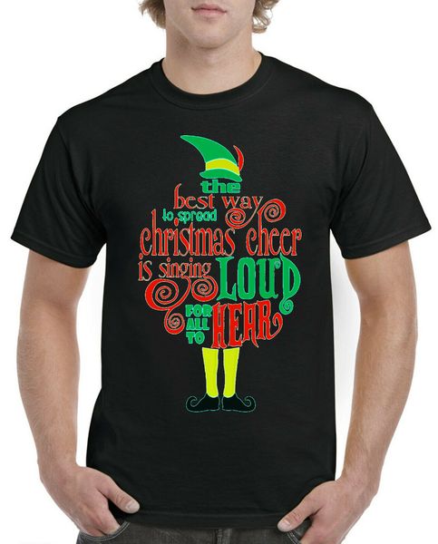 

merry christmas elf логотип футболка мужчины женщины cheer поющий фестиваль подарков adult top tee shirt сыпучие размер тройника tops