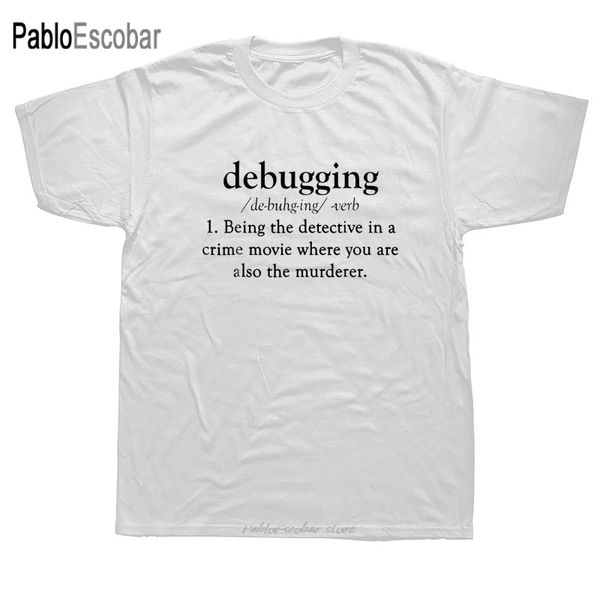 

funny debugging definition coding programming t shirts men summer cotton harajuku short sleeve o neck streetwear black t-shirt