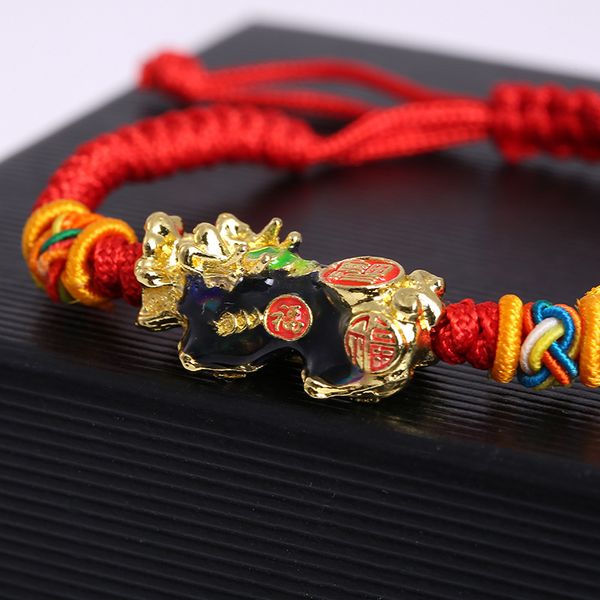 

charm bracelets bracelet. 2021 fashion hand knitting,lucky the mythical wild animal bracelet,it is worn by both men and women., Golden;silver
