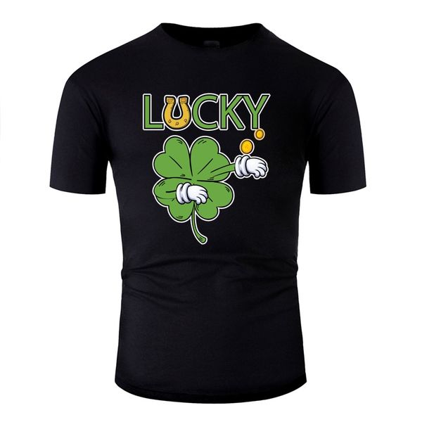 

new arrival clover leaf shamrock dabbing t shirt men cute men t shirts o-neck oversize s-5xl